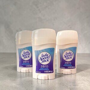 3x Lady Speed Stick ZERO Deodorant SIMPLY CLEAN 1.4oz Each - Exp 11/26
